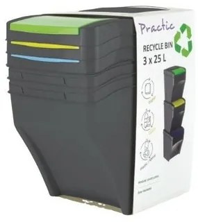 Set coșuri de gunoi sortat Recykle BIN 3x 25 l
