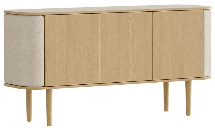 Comodă bej/în culoare naturală joasă cu aspect de lemn de stejar 150x75 cm Treasures – UMAGE