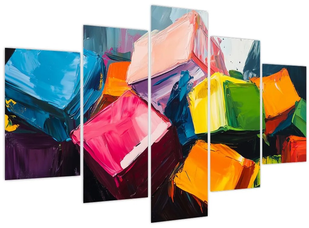 Tablou - Cuburi colorate (150x105 cm)