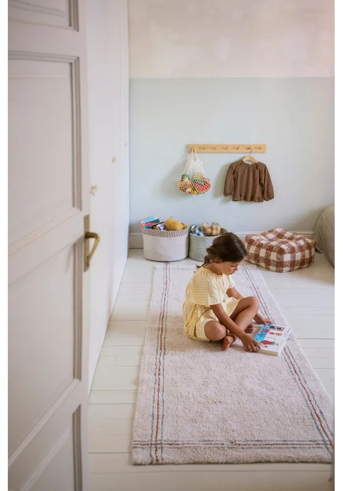 Covor tip traversă crem lavabil/țesut manual din bumbac 80x230 cm Cuisine Natural – Lorena Canals