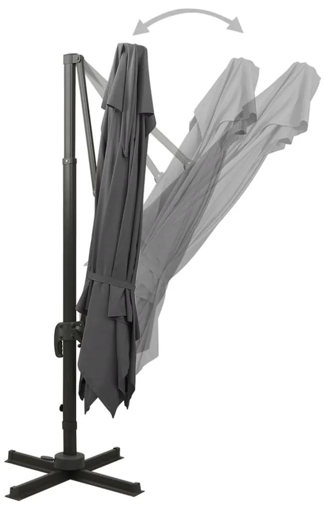 Umbrela suspendata cu invelis dublu, antracit, 300x300 cm Antracit, 300 x 300 cm