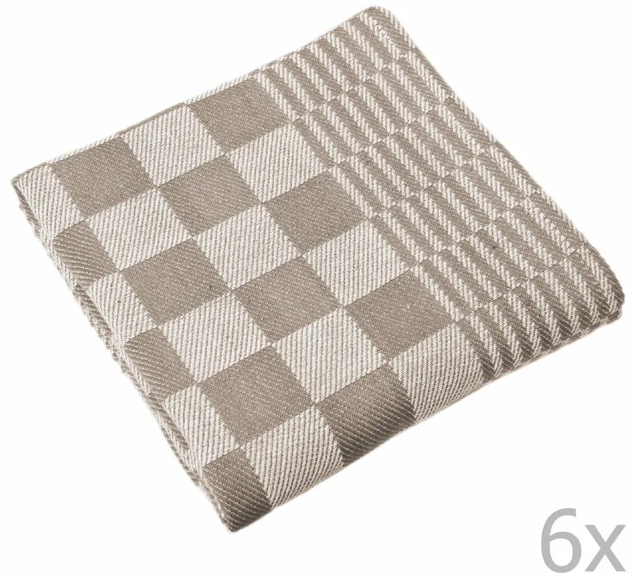 Set 6 prosoape Tiseco Home Studio Mineur, 65 x 65 cm, maro