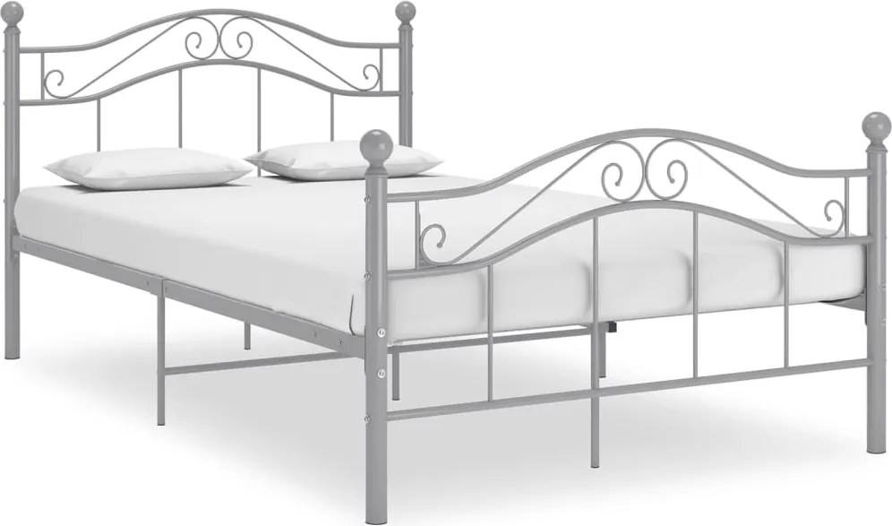vidaXL Cadru de pat, gri, 120 x 200 cm, metal