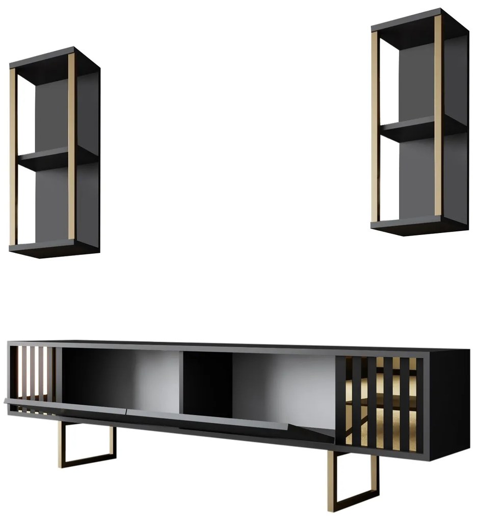 Mobilier living Golden (Antracit + Negru). 1072942
