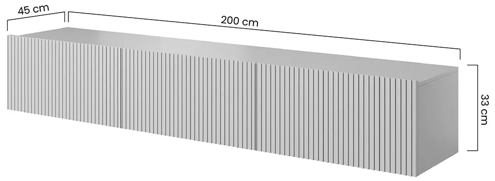 Dulap TV Nicole suspendat 200 cm - salvie MDF