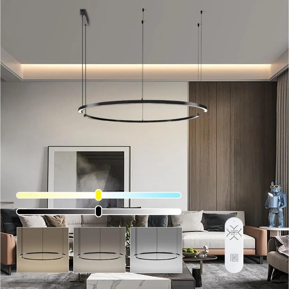 Immax NEO 07329L - Lustră LED dimabilă pe cablu FINO 72W/230V 120 cm negru Tuya+telecomandă
