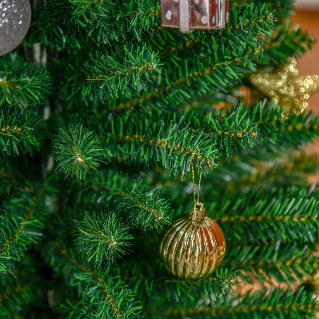 Brad de Craciun de 150cm Pin Artificial cu Ramuri 294 Baza Pliabila Detasabila, decoratiune de Craciun HOMCOM | Aosom RO