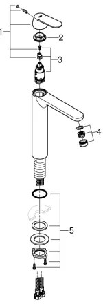 GROHE 23921000 - Baterie pentru lavoar EUROSMART COSMOPOLITAN XL, crom lucios