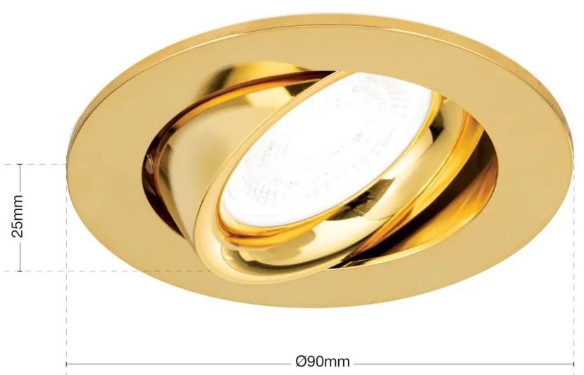 Spot incastrabil tavan directionabil CHOICE auriu D-9cm