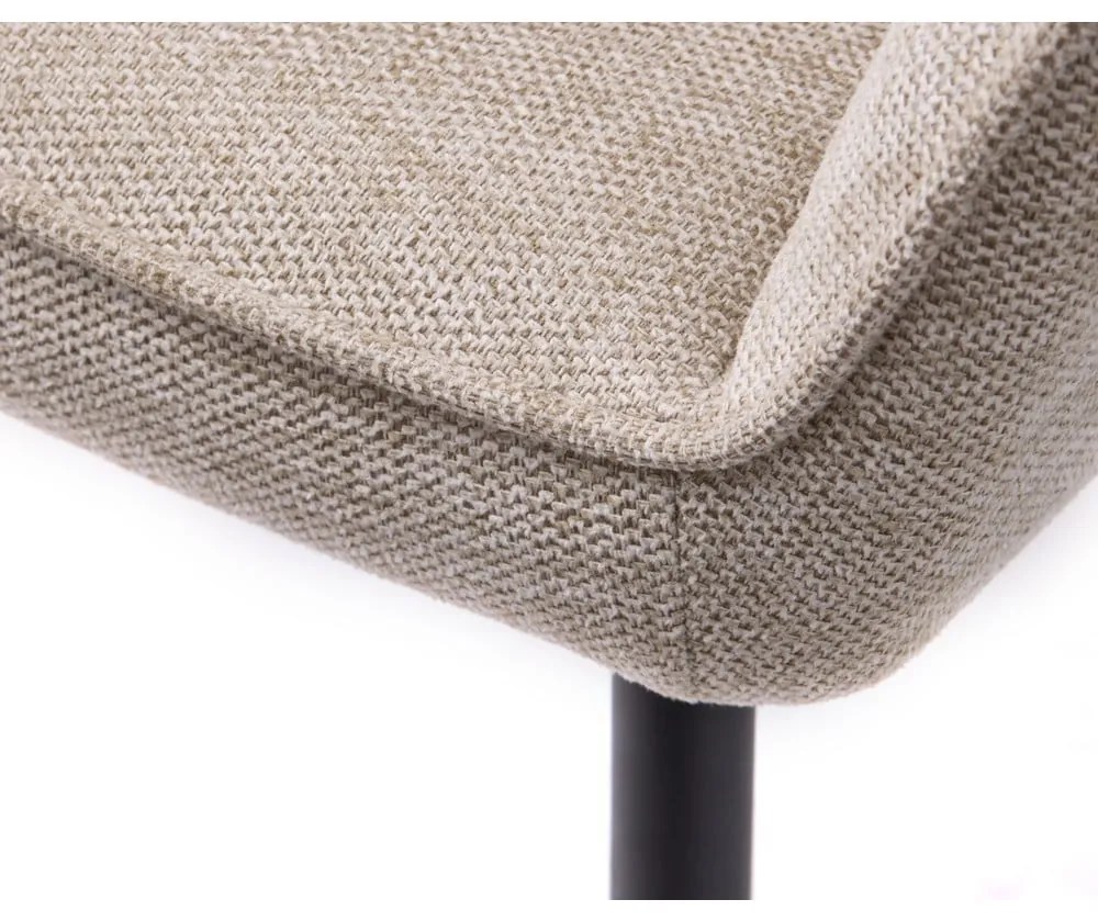 Scaun de sufragerie bej cu cotiere tapițat Nolan – Unique Furniture