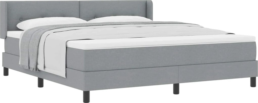 vidaXL Pat cu arcuri cu saltea Gri deschis 200 x 180 cm țesătură