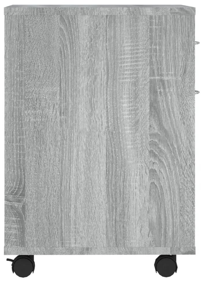 Dulap cu roti, gri sonoma, 45x38x54 cm, lemn prelucrat sonoma gri, 1, 1