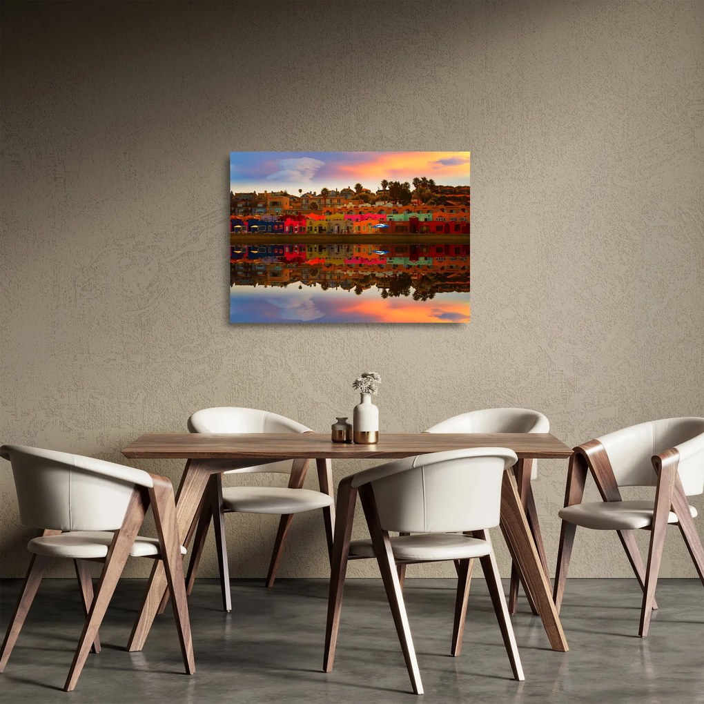 Tablou pe sticlă - Loc pentru baie de vară (70x50 cm)