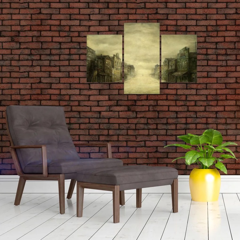 Tablou - Oraș colorat, abstracție (90x60 cm)