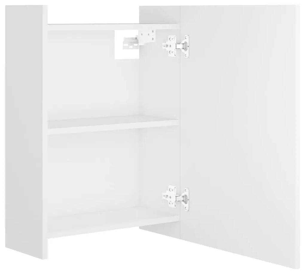 Dulap de baie cu oglinda, alb, 62,5 x 20,5 x 64 cm, PAL Alb