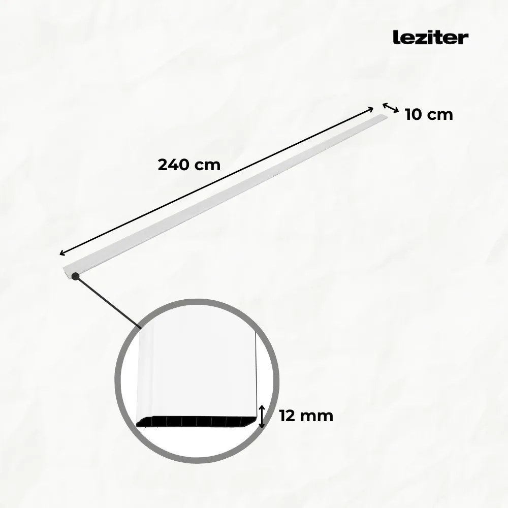 Bordură de podea din vinil SPC Alb-zăpadă 2400x100x12 mm
