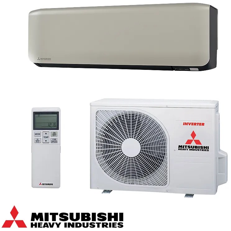 Aparat de aer conditionat inverter Mitsubishi Heavy Industries SRK25ZS-WFT + SRC25ZS-W, 9000 BTU, 20 m², A+++/A++, R-32, Bej