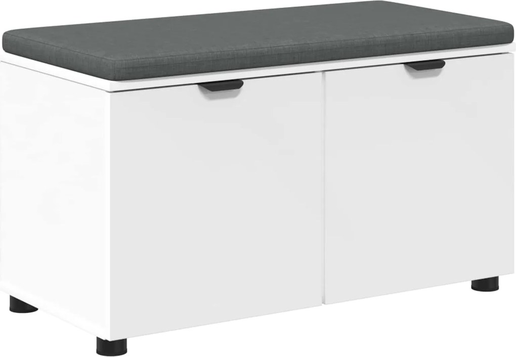 vidaXL Bancă pentru hol cu pernă cu raft cu ușă Alb 80 x 38 x 46 cm