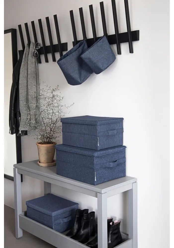 Cutie de depozitare albastră din material textil cu capac 35x26x19 cm Soft Storage – Bigso