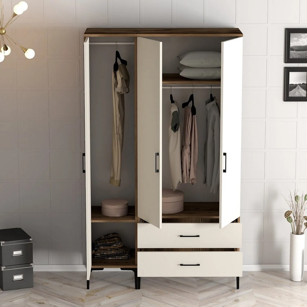 Dulap de haine Kiara ST (Nuc + Crem). 1088346