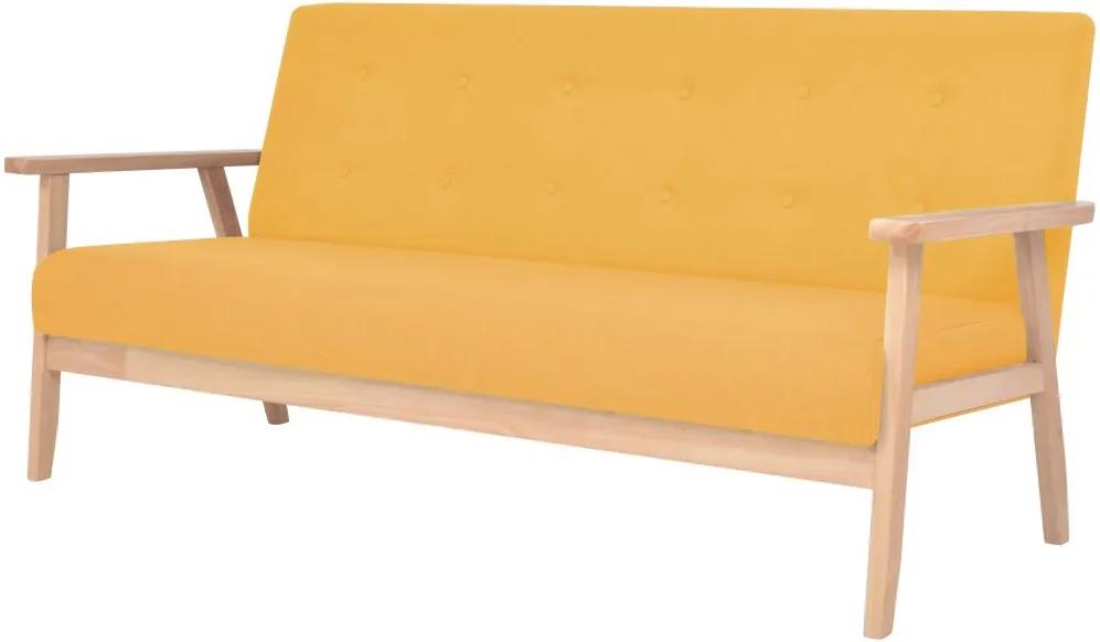 Canapea de 3 persoane, textil, galben