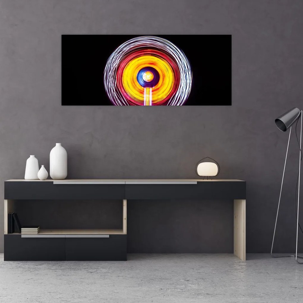 Tablou cu lumini în cerc (120x50 cm)