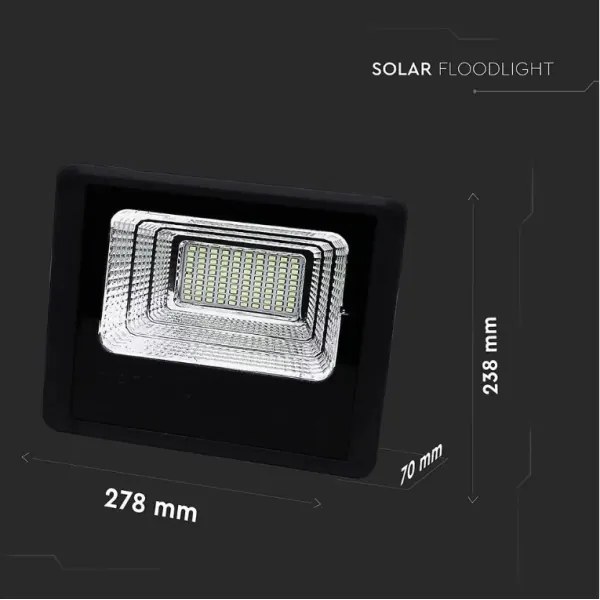 Reflector solar LED reglabil 20W 6,4V 4000K IP65 cu telecomandă
