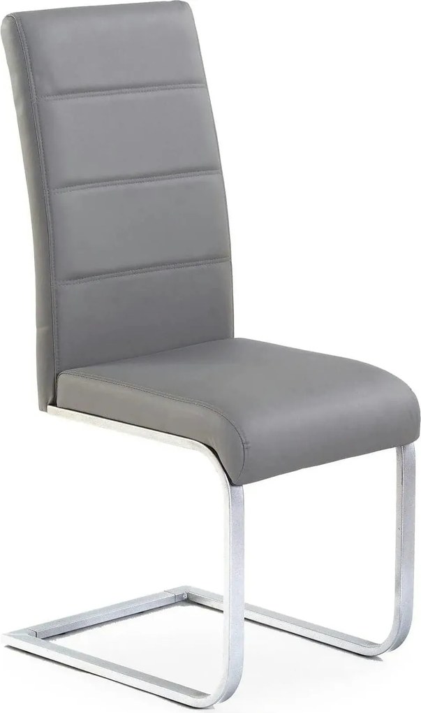 Scaun K85, gri/crom, piele ecologic/metal, 42x56x100 cm