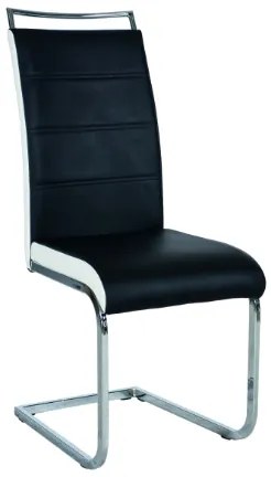 Scaun de sufragerie Harold (Negru + Alb + Cromat). 1050217
