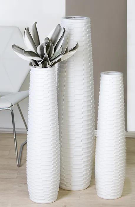 Vaza Catania, ceramica, alb, 100x25 cm