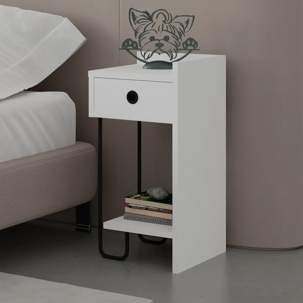 Măsuță de noptieră Sirius Right White