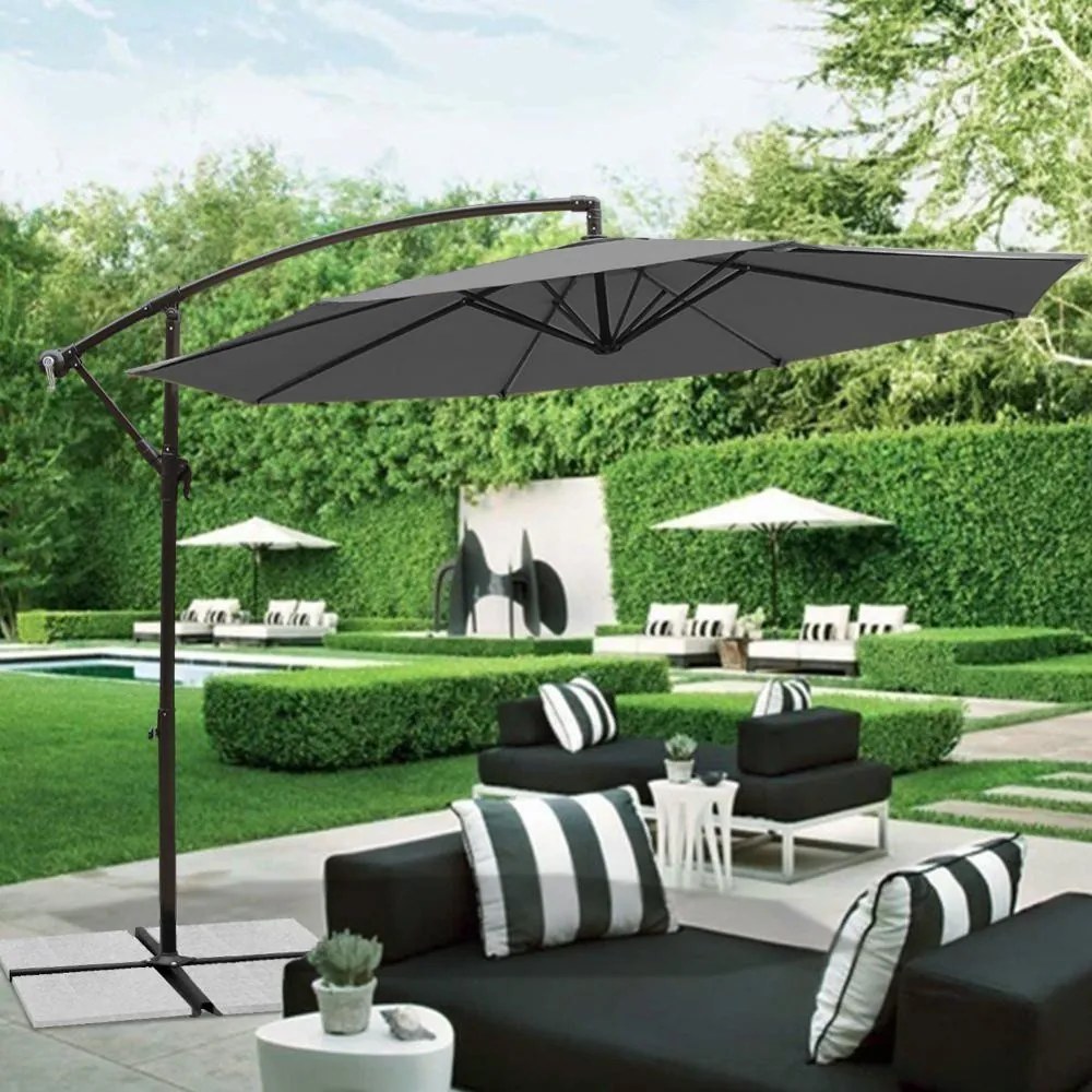Umbrelă de soare mare, reglabilă, AVENBERG SUNNY 300, diametru 3M, gri
