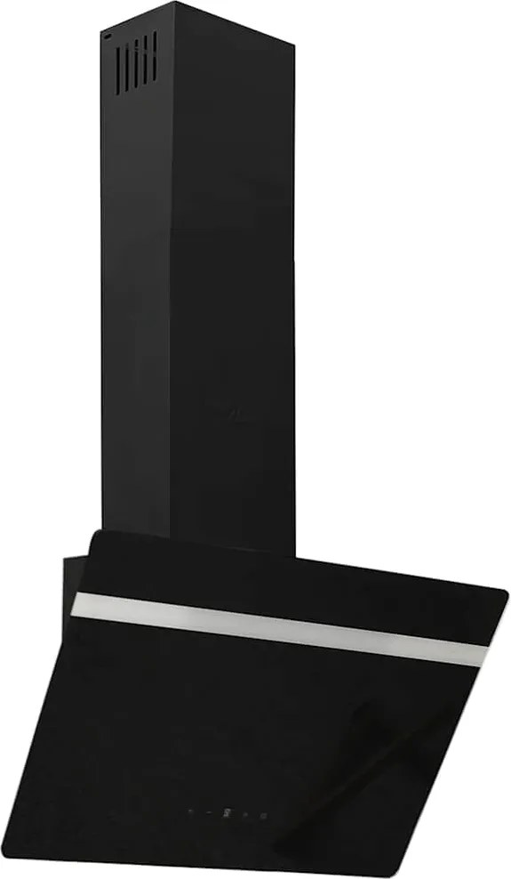 vidaXL Hotă de perete negru 60 cm oțel și sticlă securizată