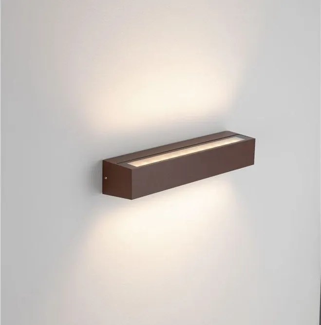 Aplica exterior corten liniara 38cm IP65 LED CCT PRISMATIC