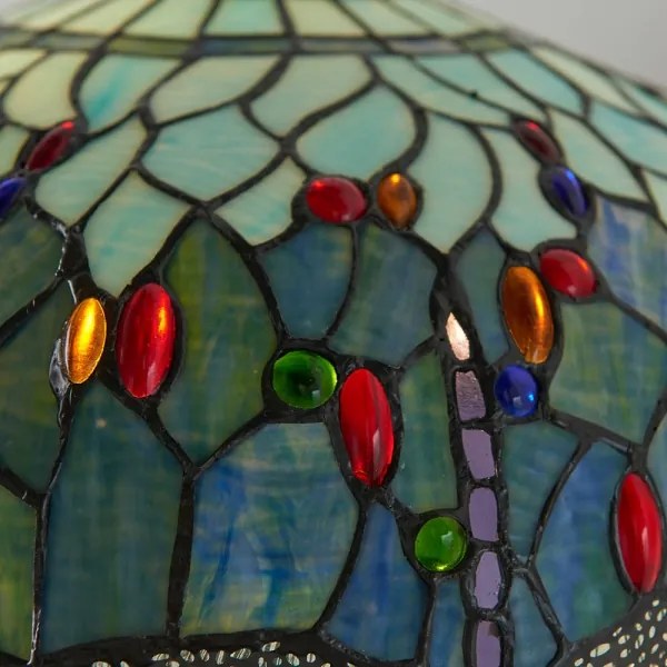 Endon 64069 - Lampă de podea Tiffany DRAGONFLY, 2xE27/60W/230V, Ø 50 cm