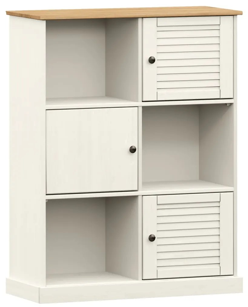vidaXL Bibliotecă VIGO, alb, 90x35x114,5 cm, lemn masiv de pin