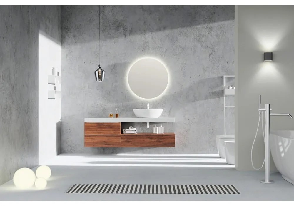 Oglindă de perete cu led ø 60 cm Luna – Mirrors and More