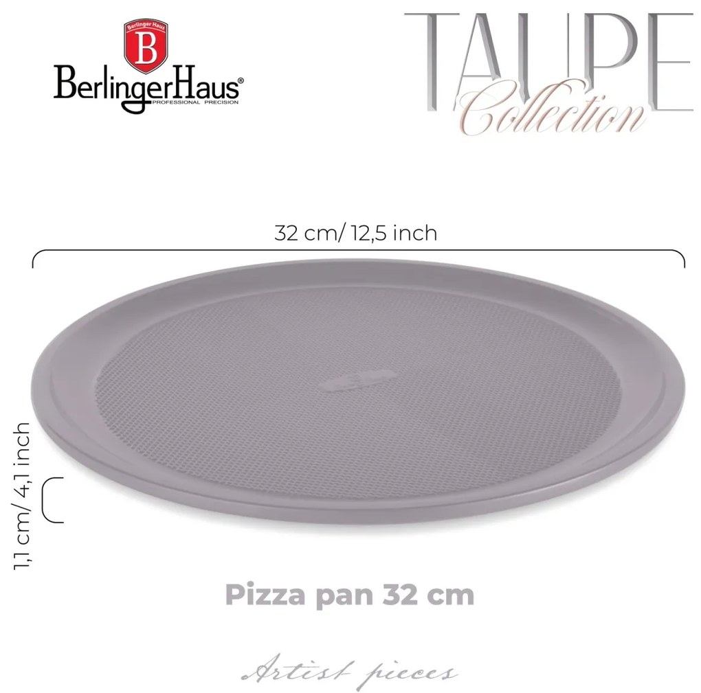 Tava pizza 32 cm Taupe Berlinger Haus BH 7931, antiaderent, gri