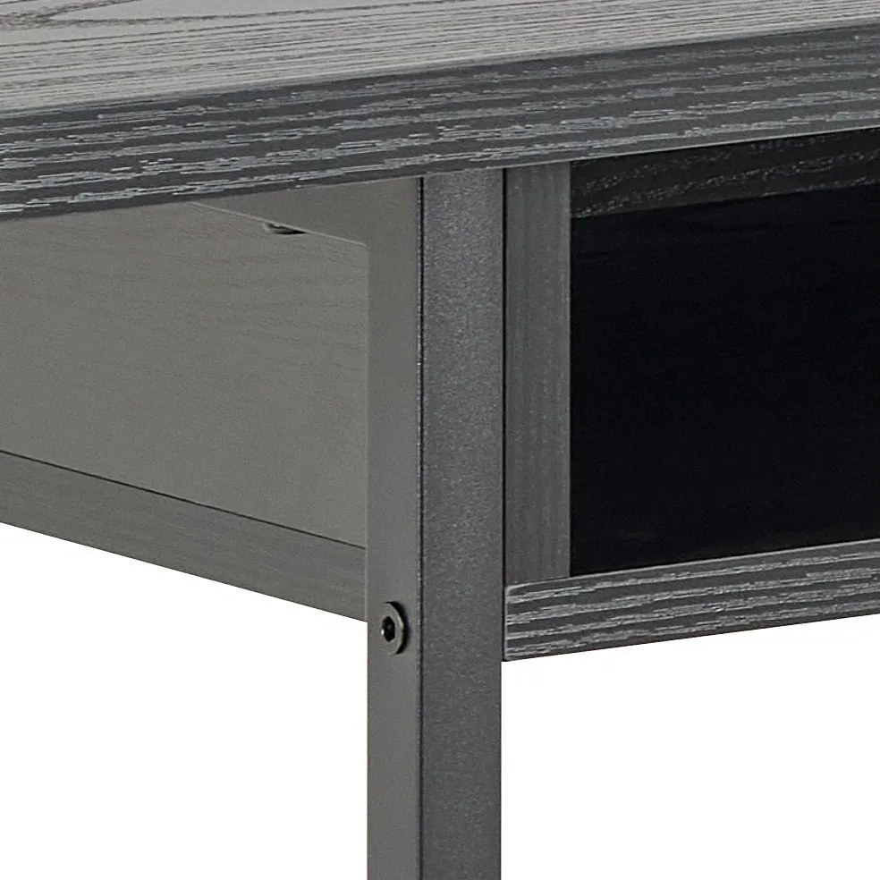 Masă consolă neagră cu aspect de lemn de frasin 40x140 cm Darlington – Actona