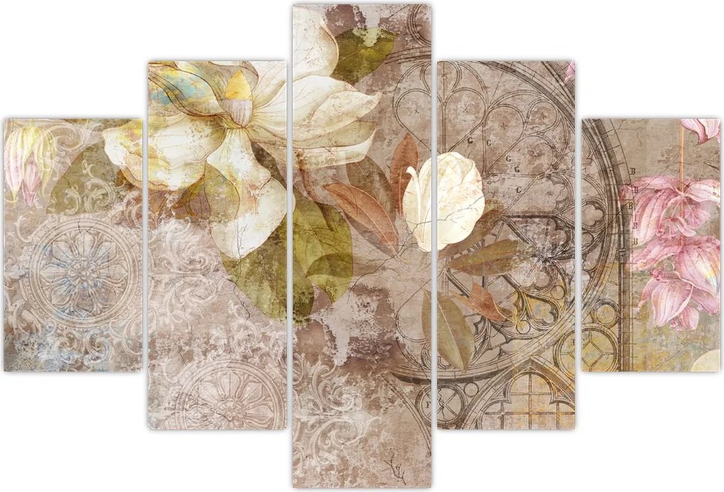 Tablou - Ornament de flori (150x105 cm)