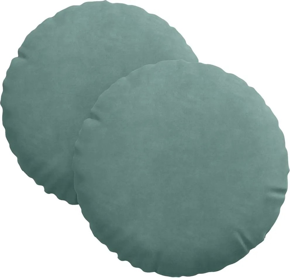 vidaXL Perne de Șezut 2 pcs Verde Mării Ø 40 x 13 cm Catifea