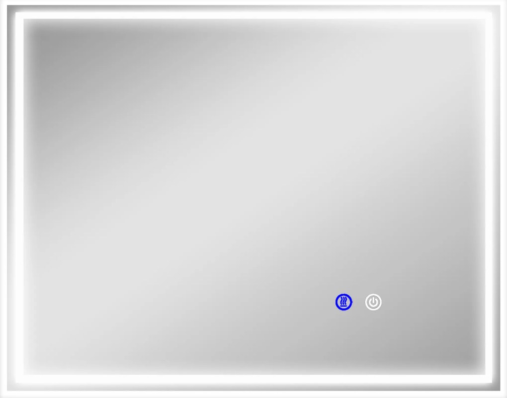 Kleankin Oglindă LED pentru Baie cu Rama din Aluminiu, 3 Temperaturi de Culoare, Memorie, 90x70cm | Aosom Romania
