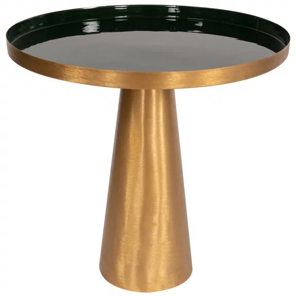 Masuta de cafea rotunda din metal Morrison 51x51x50 cm verde inchis/auriu