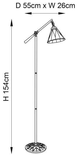 Lampă de podea Tiffany DARK STAR Endon 74355, 1xE14/40W/230V