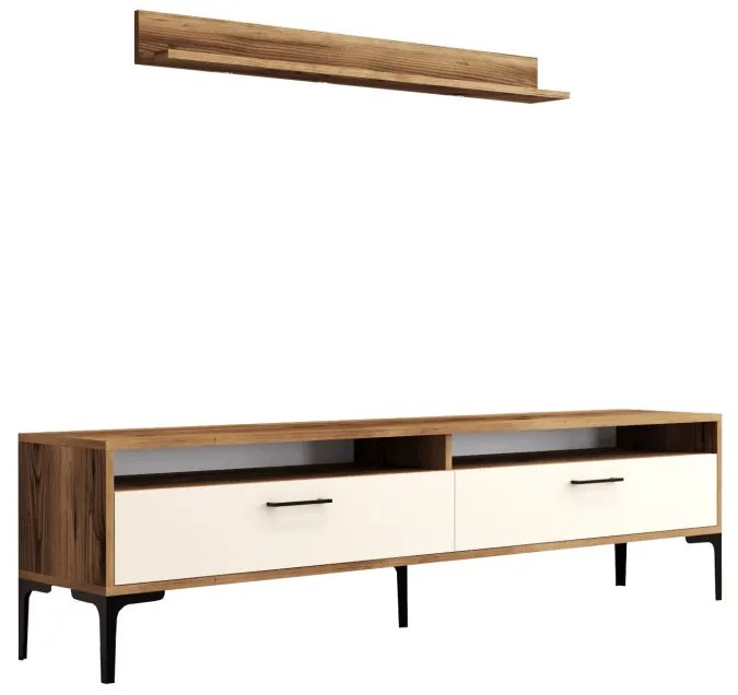 Comoda TV Istanbul - Walnut, Crem