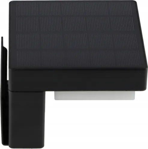 Aplica solară de perete LED cu senzor, 5W, 3,7V, 2000 mAh, IP44, neagră
