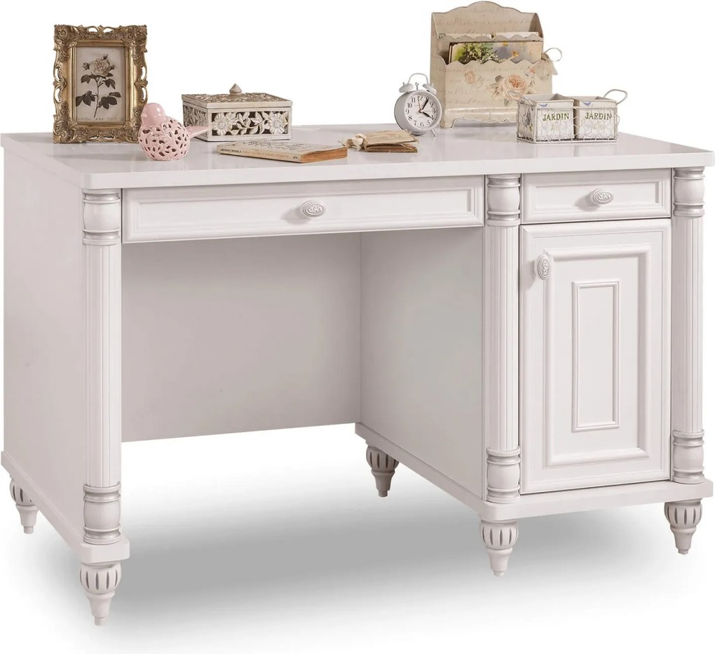 Set Studiu Complet Romantic ,   Birou + Biblioteca + Unitate Superioara