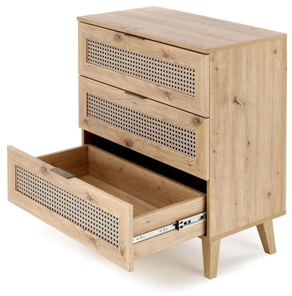 Comoda Borneo KM-2 stejar artizan/negru L80 cm