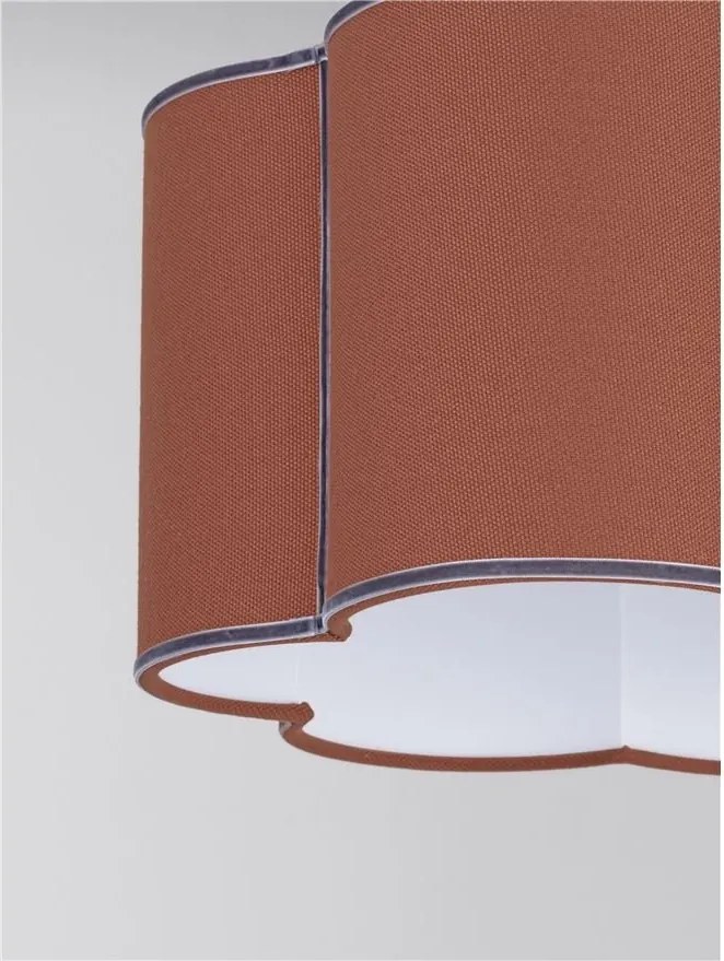 Lustra suspendata cu abajur textil rosu maroniu BLOOSY