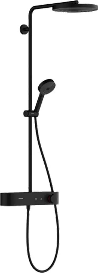 Coloana de dus cu baterie termostatata Hansgrohe Pulsify S 3 tipuri de jet negru mat